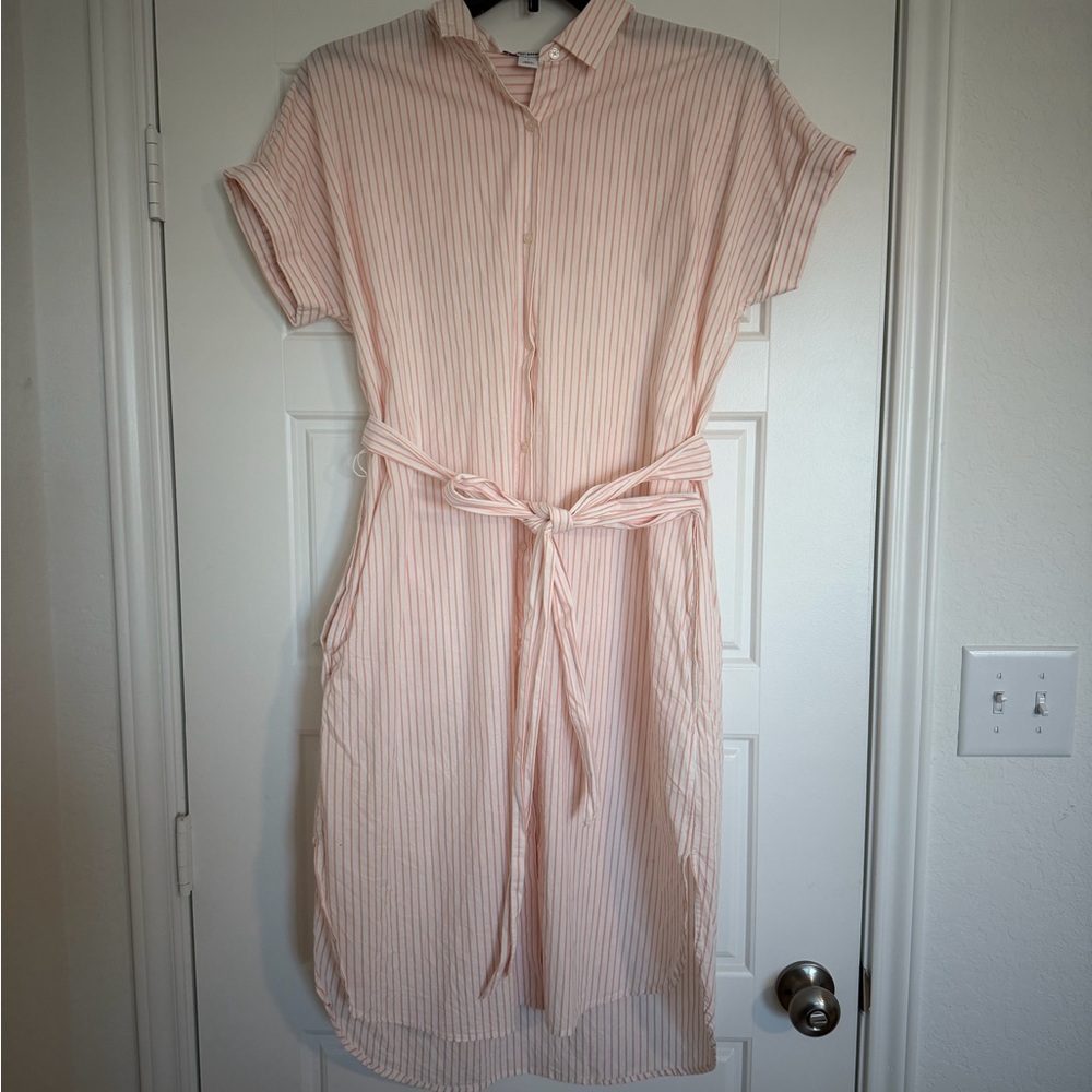 Amazon Essentials Light Pink Striped Midi Dress